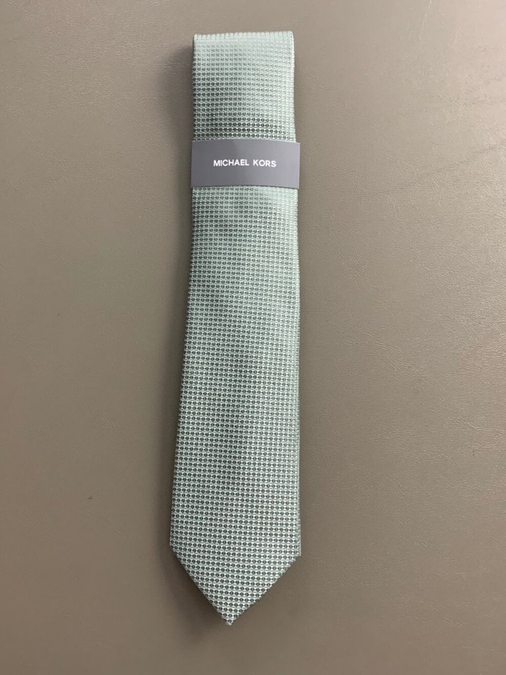 Michael Kors Men's 3'' Polyester and Silk Neck Tie, Green Langer Mini Check